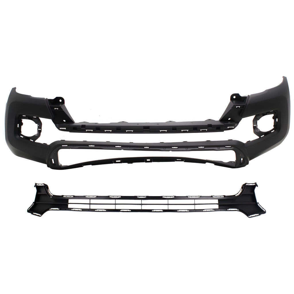 2016-2023 Toyota Tacoma Front Bumper Cover Kit Primed Plastic With Fog Light Holes | OEM Fit