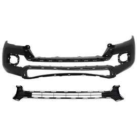 2016-2023 Toyota Tacoma Front Bumper Cover Kit Primed Plastic With Fog Light Holes | OEM Fit