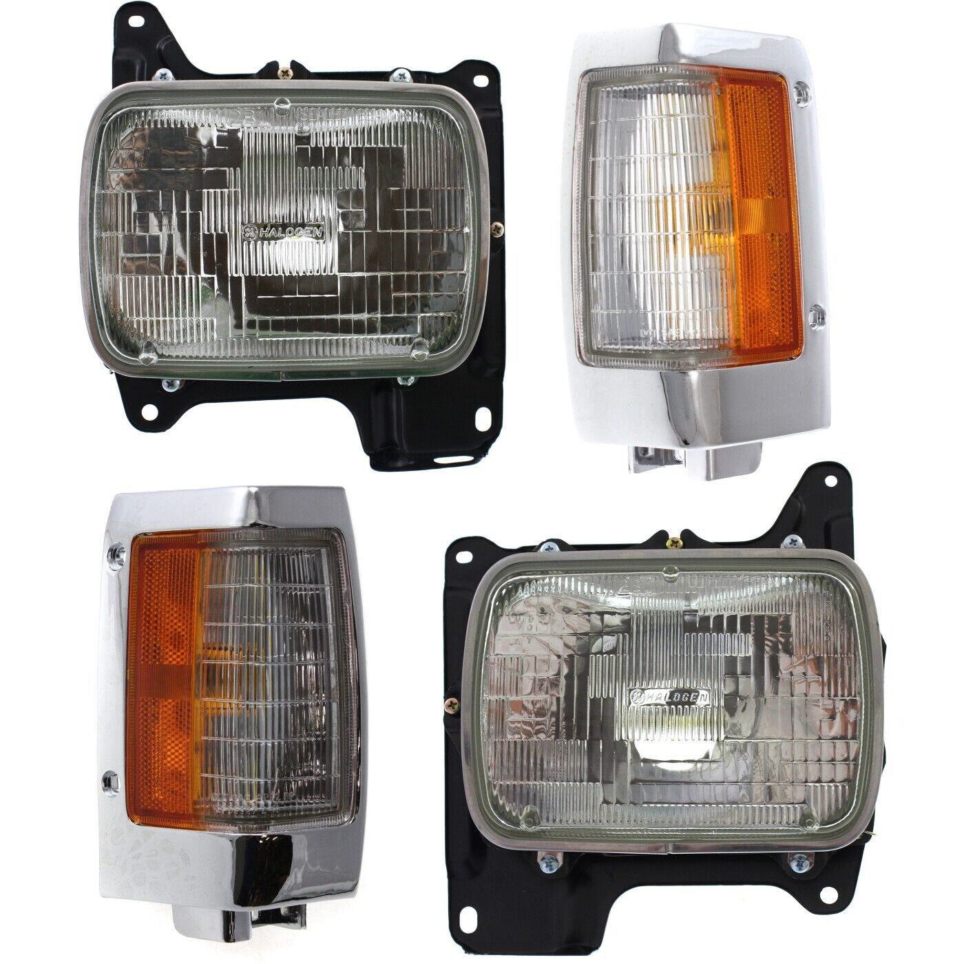 1996-1997 Nissan Pickup RWD Front Grille Assembly Kit Chrome & Headlamps | OEM Fit