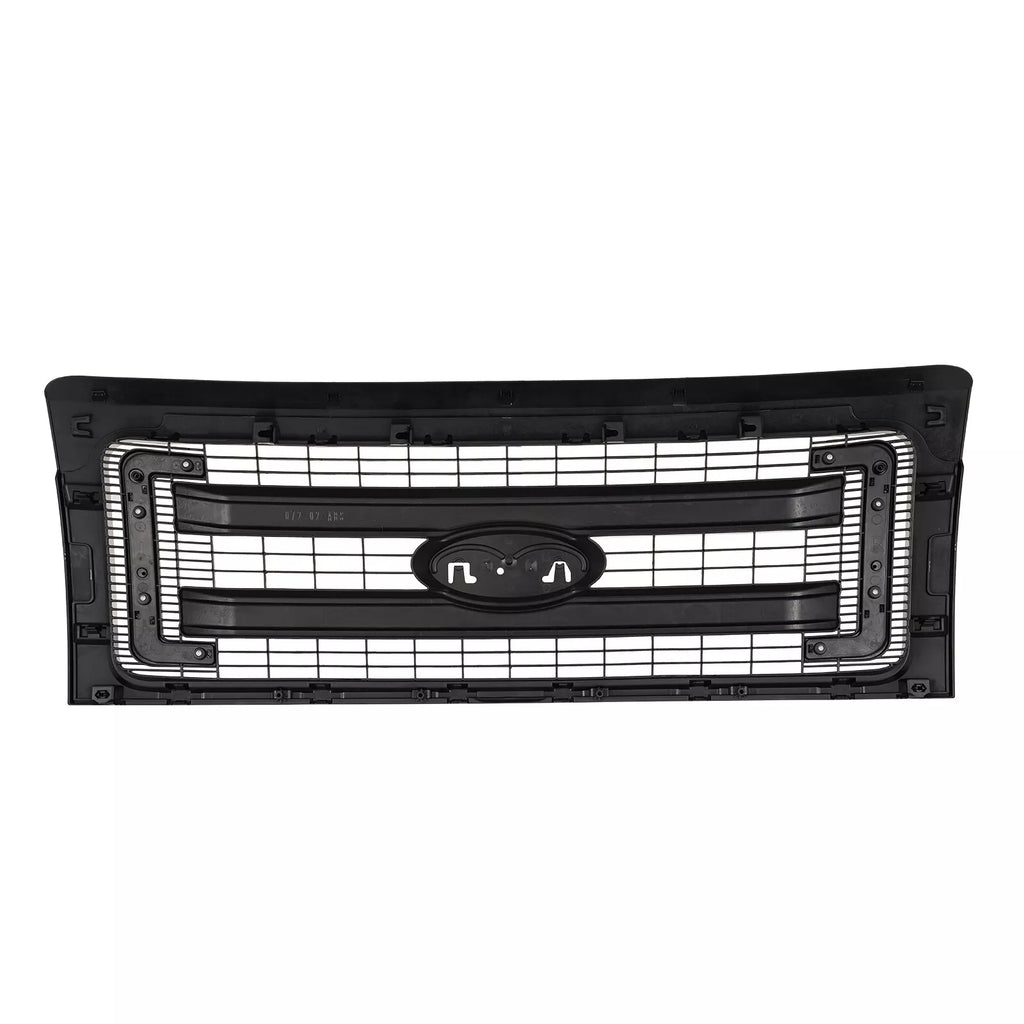 Front Grille Assembly Paintable Frame & Headlights Kit For 2009-2014 Ford F-150