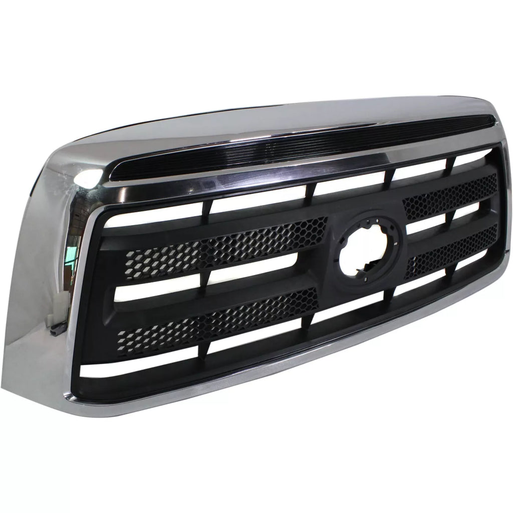 Front Grille Chrome Shell with Textured Black Insert Plastic For 2010-2013 Toyota Tundra