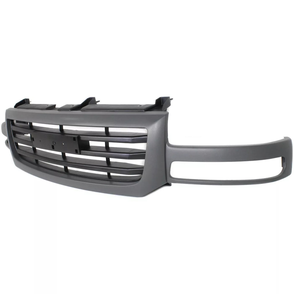 Front Grille Assembly Gray Plastic For 2003-2007 GMC Sierra 1500 2500 HD & 3500