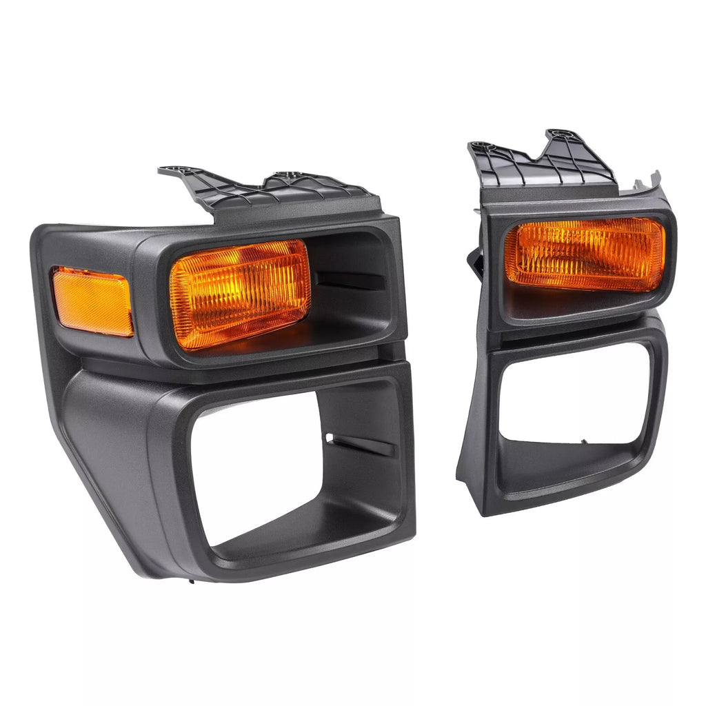 Front Headlight Trim Bezels Plastic For 2008-2019 Ford E-150 E-250 & E-350 Super Duty