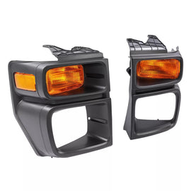 Front Headlight Trim Bezels Plastic For 2008-2019 Ford E-150 E-250 & E-350 Super Duty