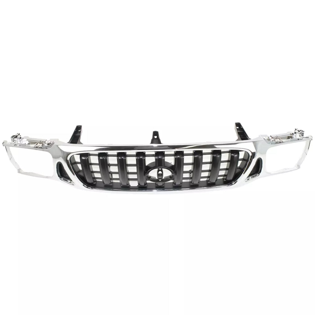 Front Grille Assembly Chrome Plastic Frame Black Insert For 2001-04 Toyota Tacoma