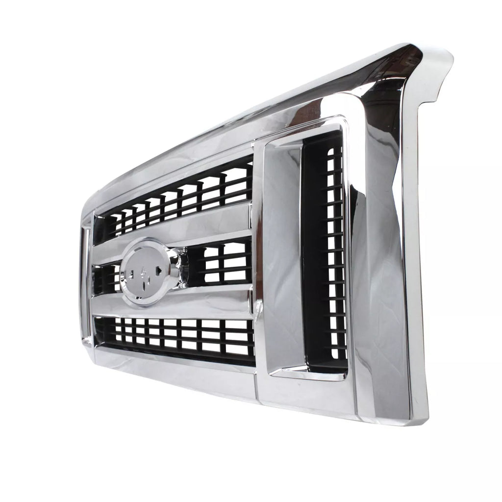 Front Grille Assembly Chrome Plastic For 2008-2019 Ford E-150 E-250 E-350 Super Duty and E-450 Super Duty