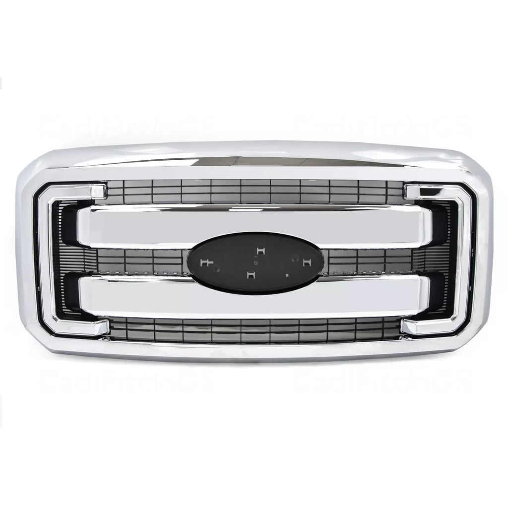 Front Bumper Chrome & Grille Assembly Full Kit For 2011-2016 Ford F-250 Super Duty and 350