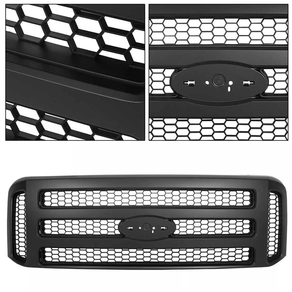 Front Grille Assembly Black Plastic For 1999-2004 Ford F-250 Super Duty