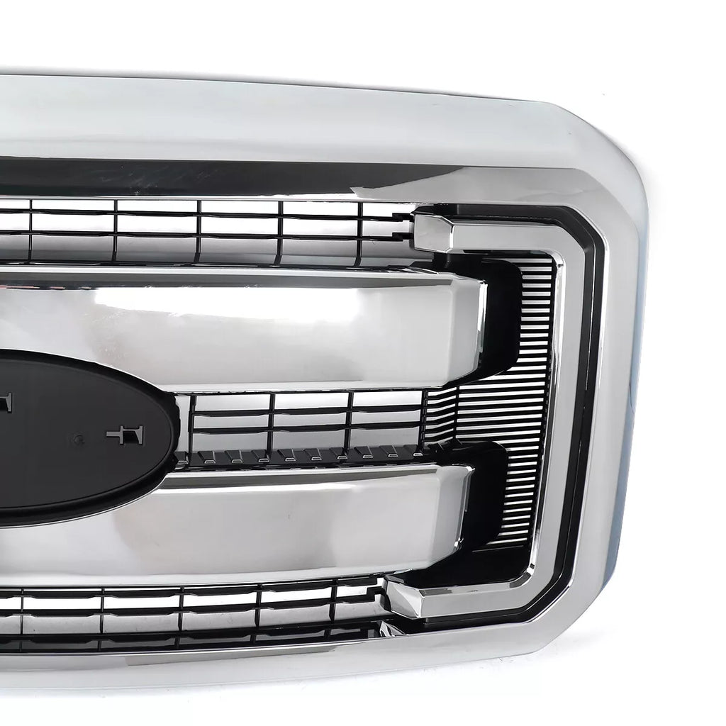 Front Grille Assembly Chrome Plastic For 2011-2016 Ford F-250 Super Duty and 350