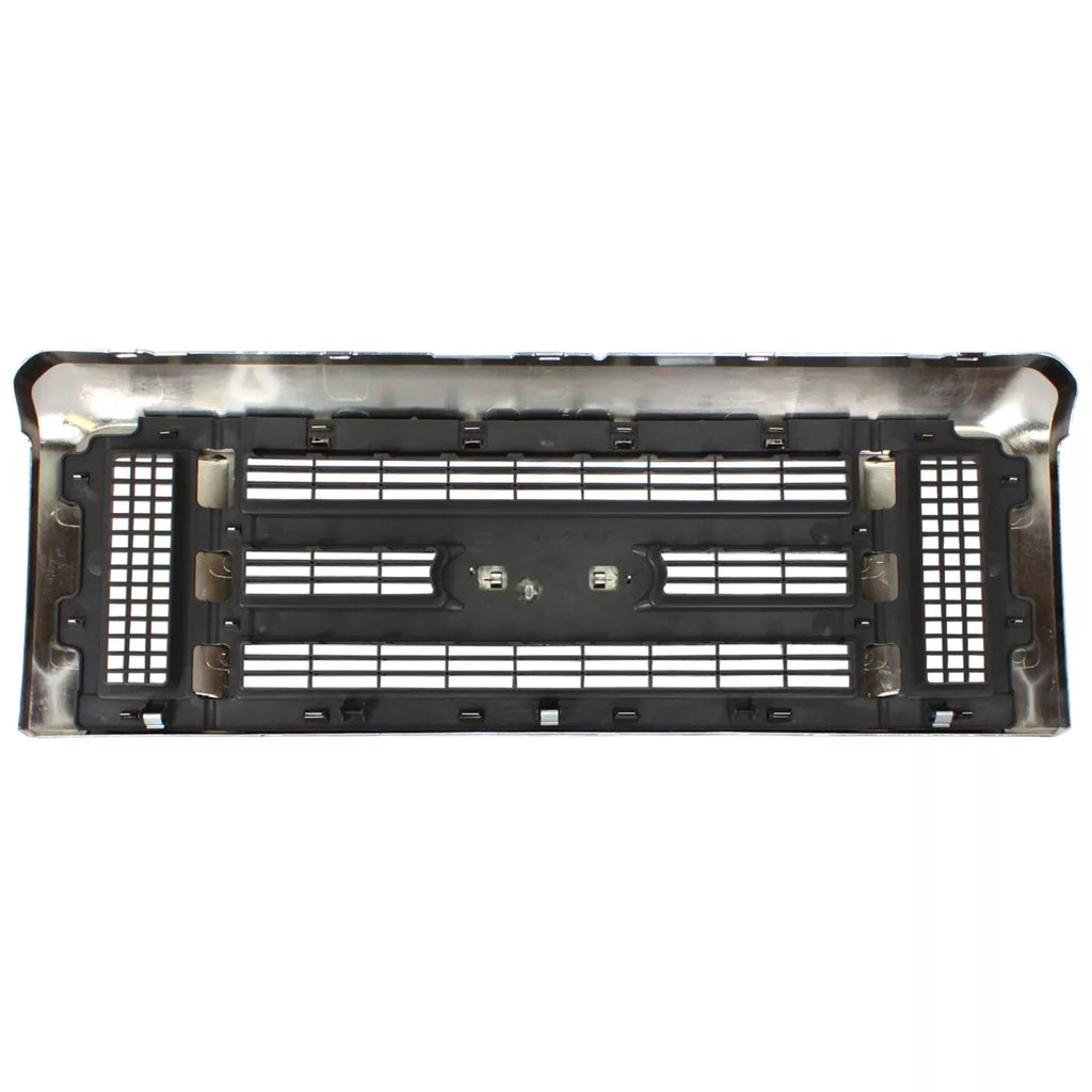 Front Grille Assembly Chrome Plastic For 2008-2019 Ford E-150 E-250 E-350 Super Duty and E-450 Super Duty