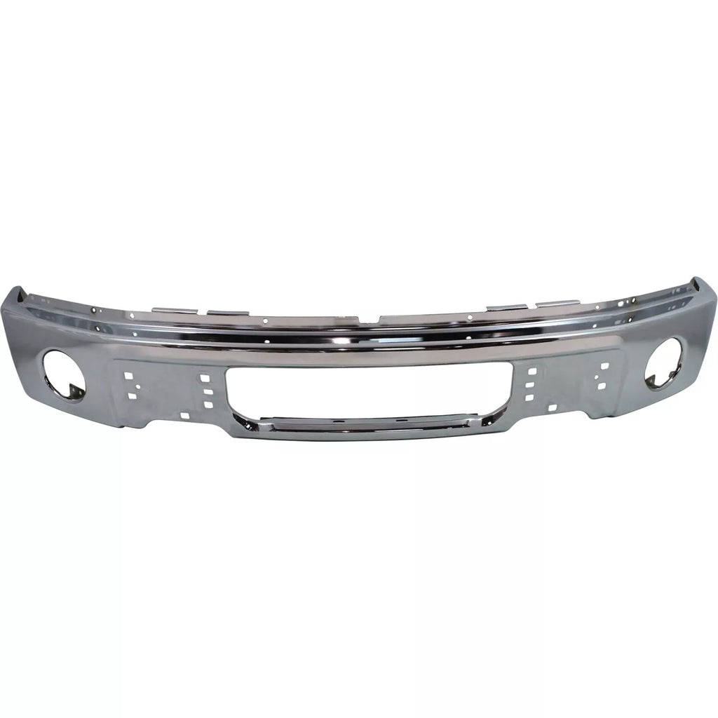 Front Bumper Face Bar Chrome Steel & Valance Textured Black Kit For 2009-2014 Ford F-150