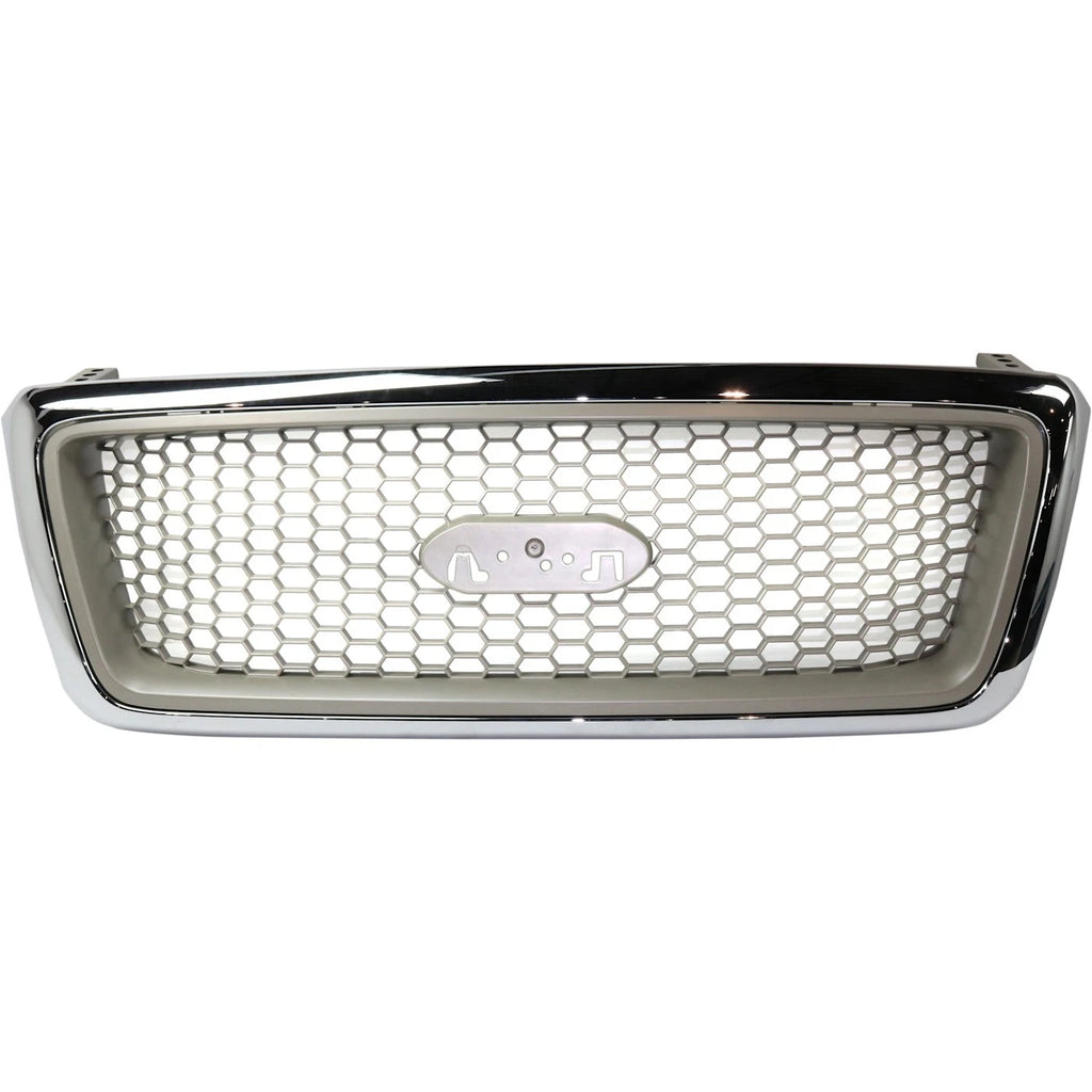 2004-2008 Ford F-150 Grille Chrome Shell w/ Beige Insert Plastic | OEM Fit