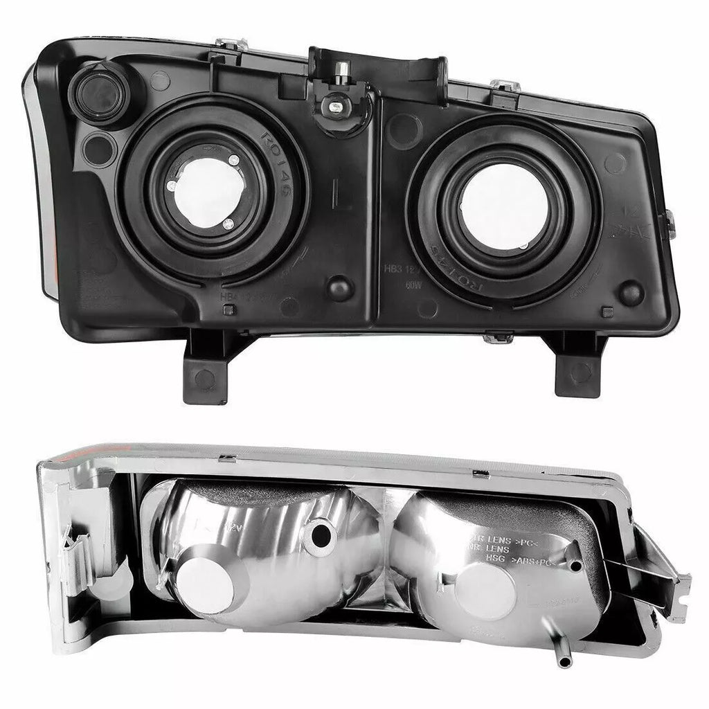 Front Headlights, Signal Lamps Chrome Plastic For 2003-2007 Chevrolet Silverado 1500