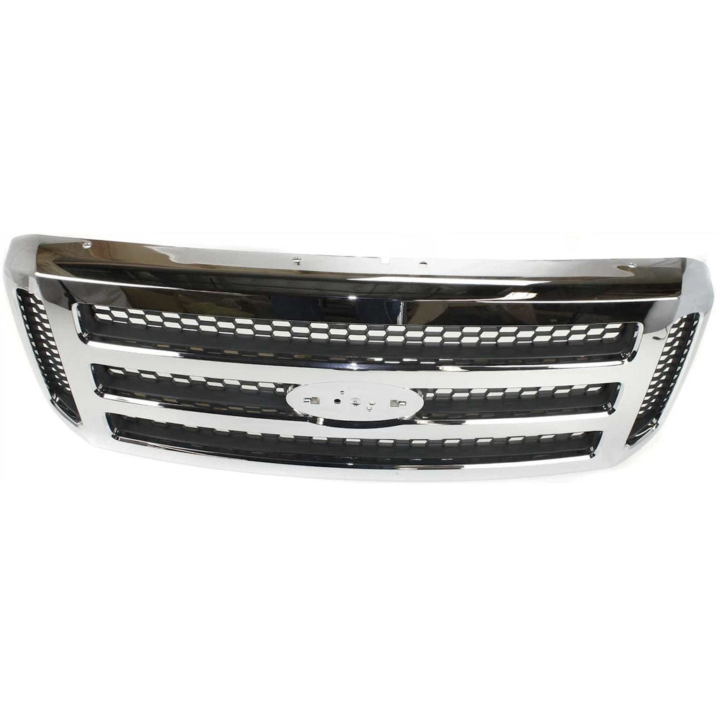 Grille Assembly For 2005-2007 Ford E - 150 Super Duty Chrome Shell/Gray Insert | OEM Fit