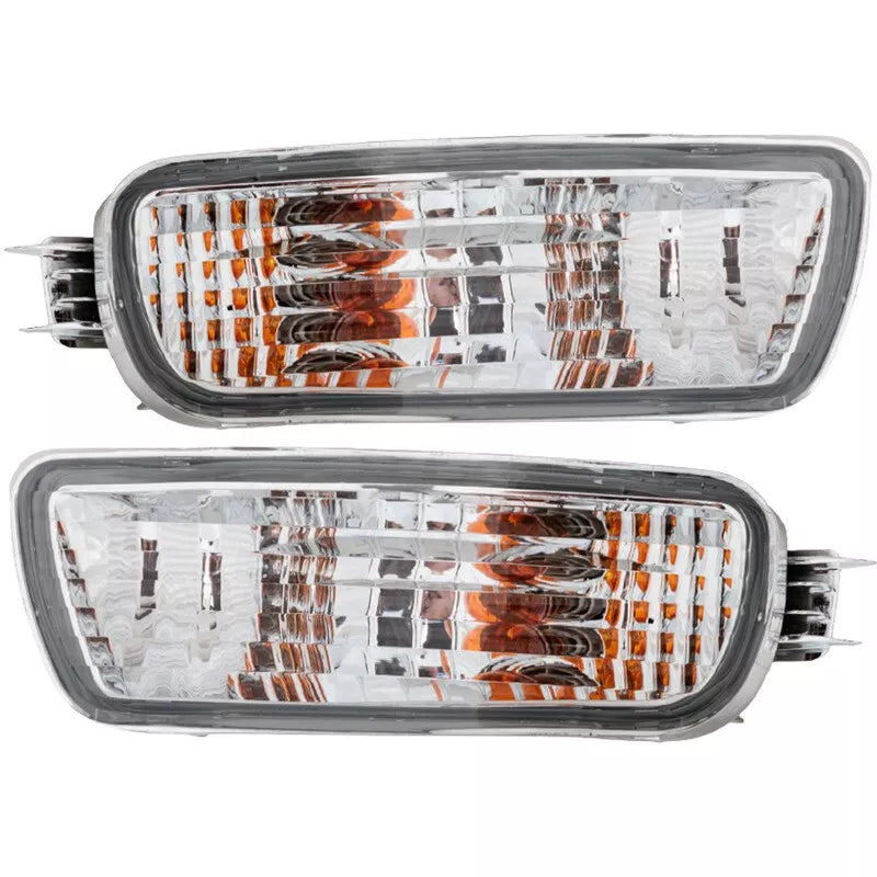 Front Bumper Chrome Steel & Turn Signal Lights Kit For 2001-2004 Toyota Tacoma