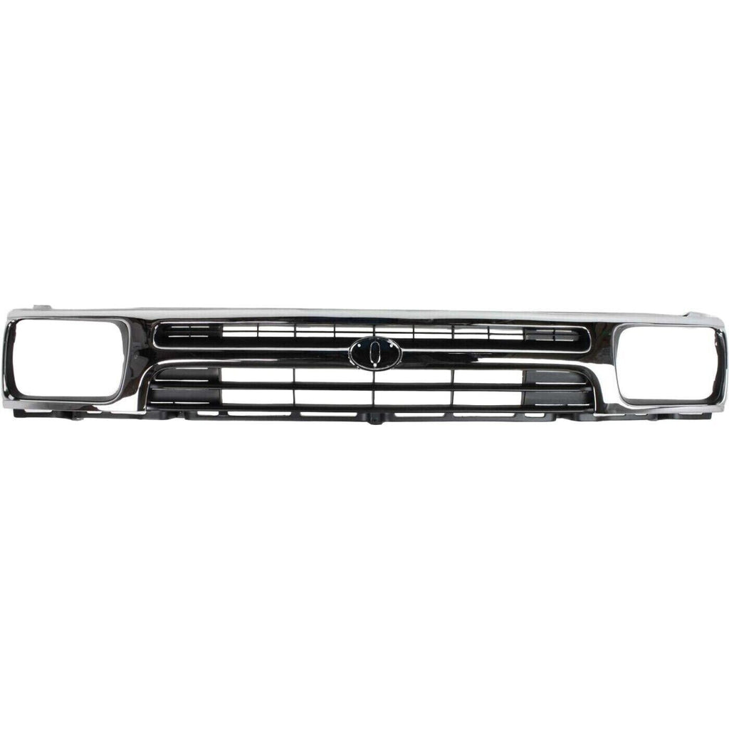 Front Bumper Chrome & Grille Assembly & Valance Kit For 1989-1995 Toyota Pickup 2WD