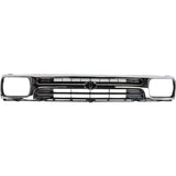 1989-1995 Toyota Pickup 2WD Front Bumper Chrome & Grille Assembly & Valance Kit  | OEM Fit