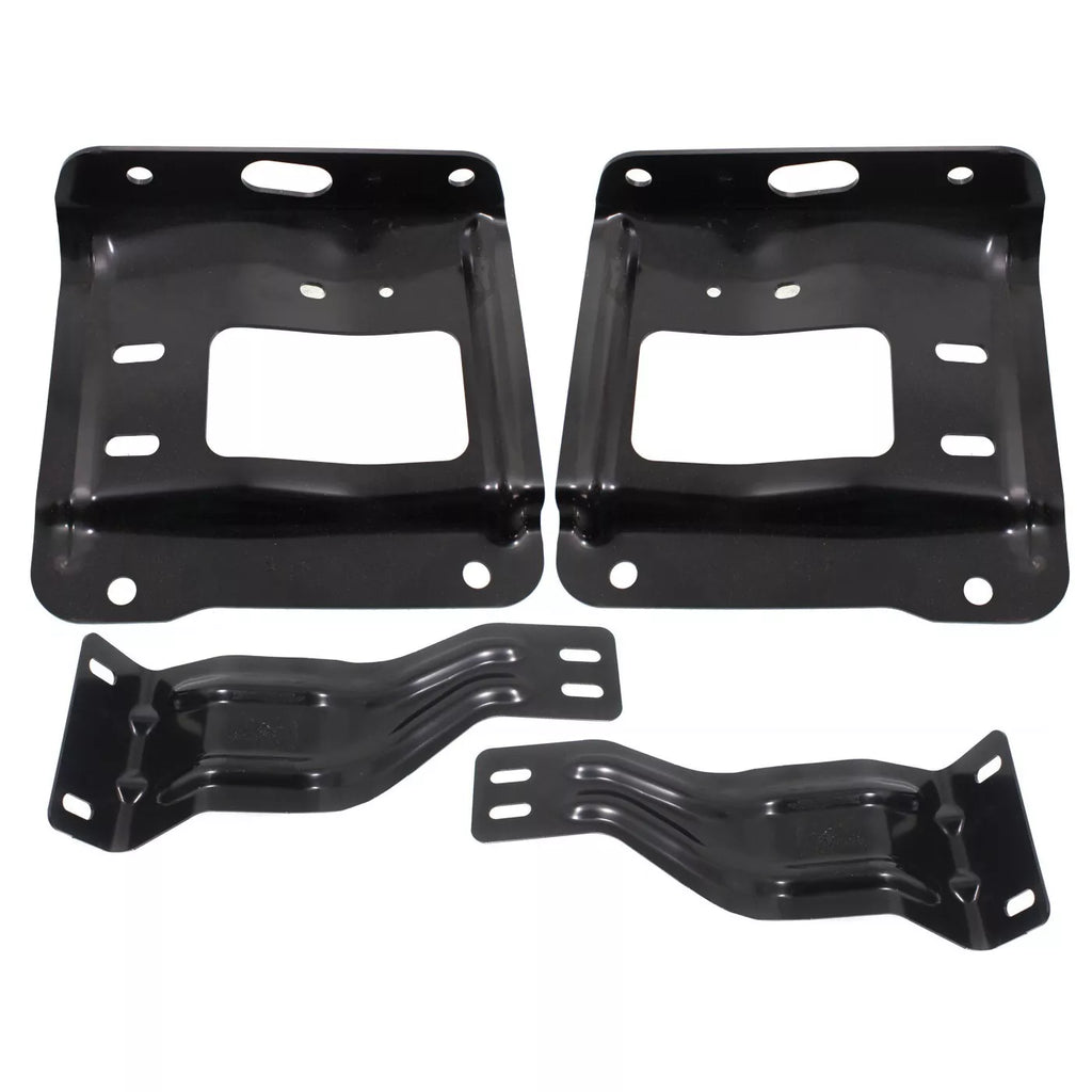 Front Bumper Brackets LH & RH Side Black Steel For 2011-2016 Ford F-250 Super Duty and 350