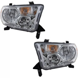 Front Headlights Chrome Plastic for 2007-2013 Toyota Tundra