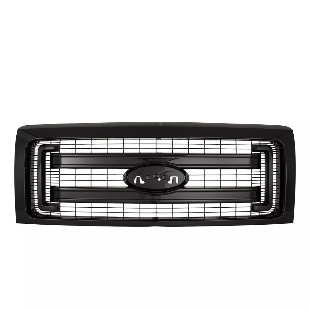 Front Grille Assembly Paintable Frame & Headlights Kit For 2009-2014 Ford F-150