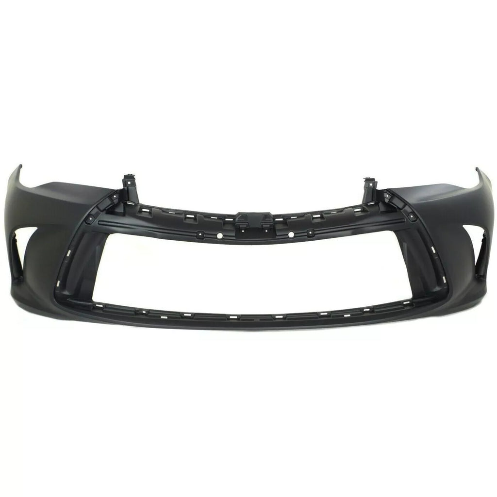 Front Bumper Cover Primed & Bumper Grille Black Kit For 2015-2017 Toyota Camry