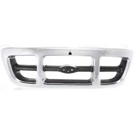 1998-2000 Ford Ranger Grille Chrome Shell Gray Insert Plastic | OEM Fit