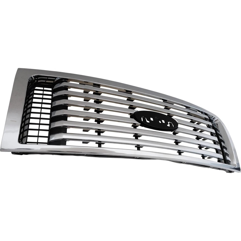 2010-2012 Ford F-150 Grille Chrome Shell w/ Black Insert Plastic | OEM Fit