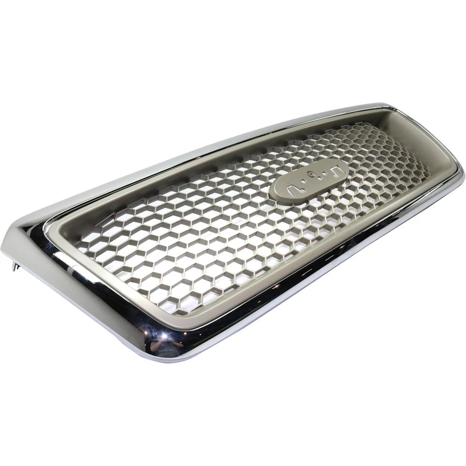 2004-2008 Ford F-150 Grille Chrome Shell w/ Beige Insert Plastic | OEM Fit