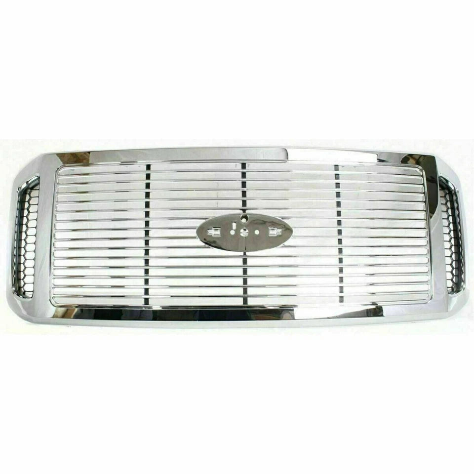 2006-2007 Ford F-250 F-350 Super Duty Front Bumper Chrome & Grille Assembly Kit | OEM Fit
