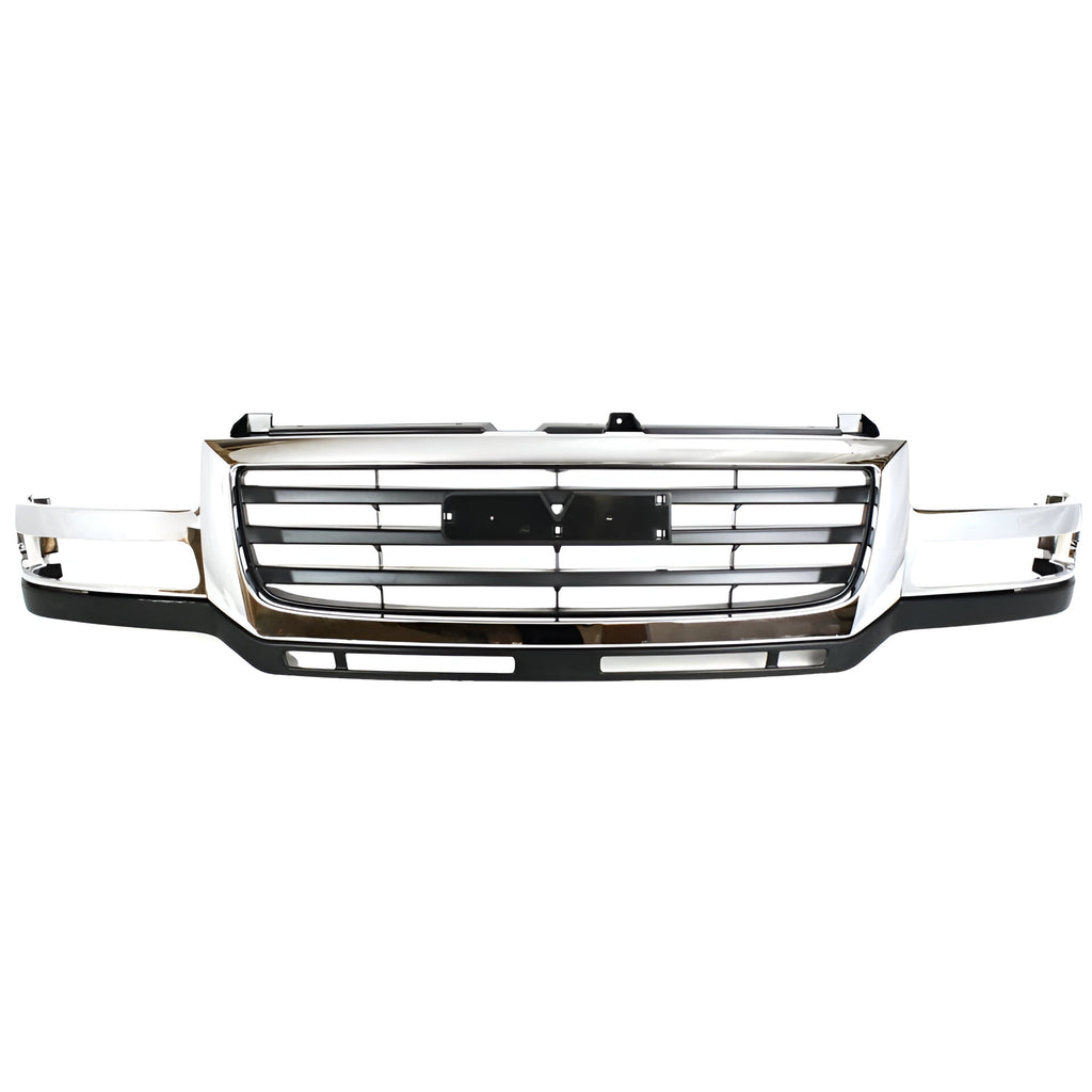 Front Grille Chrome Shell w/Black Insert 2003–2007 GMC Sierra 2500 3500 HD | OEM Fit