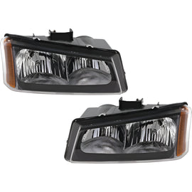 2003-2007 Chevrolet Silverado Avalanche 1500 2500 3500 Front Headlights W/Bulbs | OEM Fit