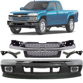 2004-2012 Chevrolet Colorado Front Chrome Bumper Kit with Grille & Fog Lights | OEM Fit
