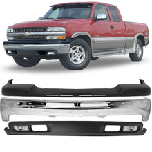 Load image into Gallery viewer, 2001-2002 Chevrolet Silverado 2500HD 3500HD Front Bumper Chrome Kit &amp; Fog Lights | OEM Fit
