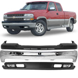 2001-2002 Chevrolet Silverado 2500HD 3500HD Front Bumper Chrome Kit & Fog Lights | OEM Fit