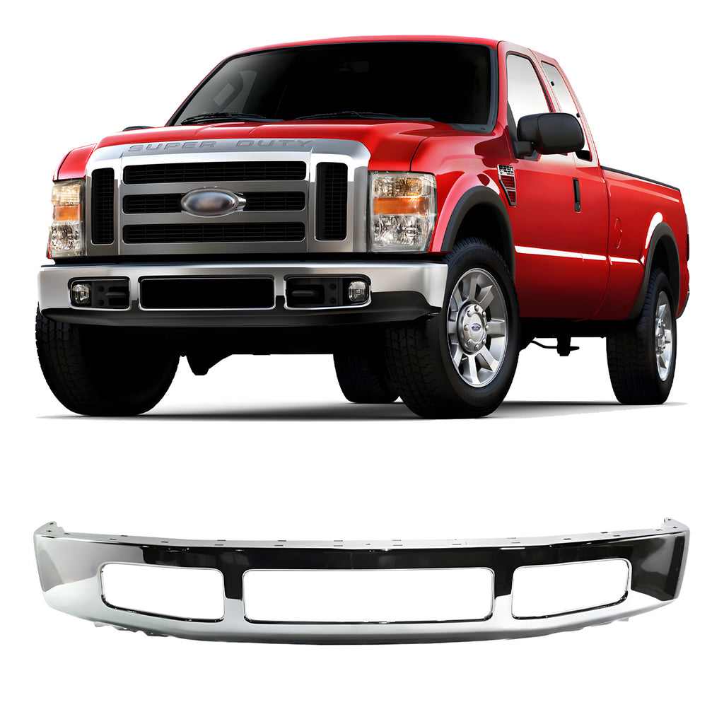 Front Bumper Chrome For 2008-2010 Ford F-250 Super Duty F-350 Super Duty