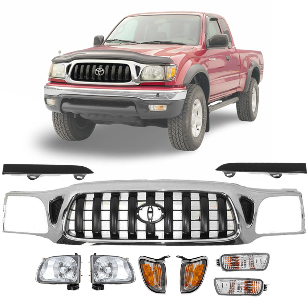 2001-2004 Toyota Tacoma Front Grille Assembly & Headlight Assembly Kit | OEM Fit