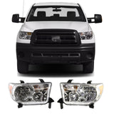 Front Headlights Chrome Plastic for 2007-2013 Toyota Tundra