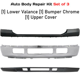 Replacement 2005–2007 Ford F-250/F-350 Super Duty – 3-Piece Kit Front Chrome Bumper & Valance, OEM Fit, Includes Lower Valance, Bumper Chrome & Upper Cover