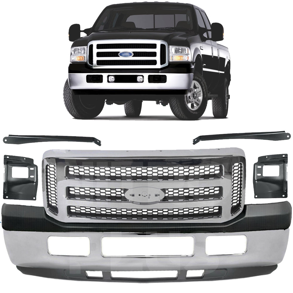 2005-2007 Ford F-250/F-350 Super Duty Front Bumper Kit with Grille & Brackets | OEM Fit
