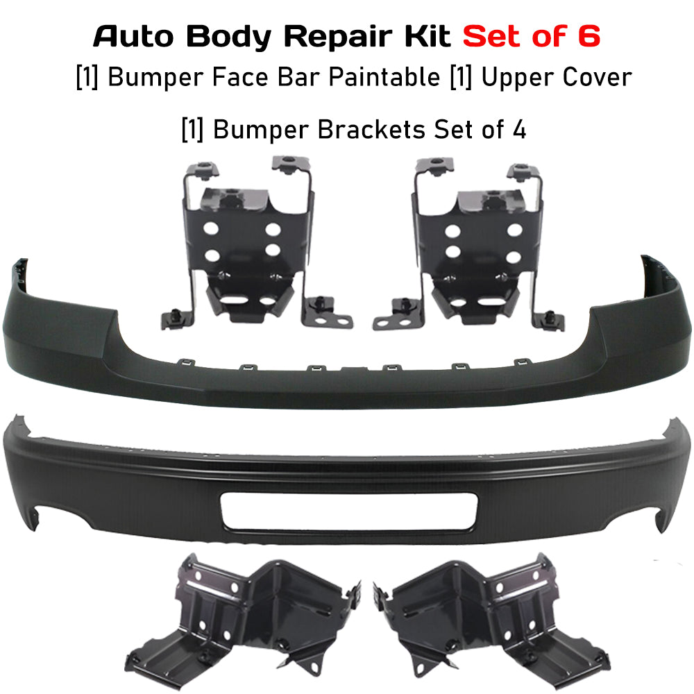 2011-2014 GMC Sierra 2500HD 3500HD Front Bumper Cover & Brackets Kit | OEM Fit